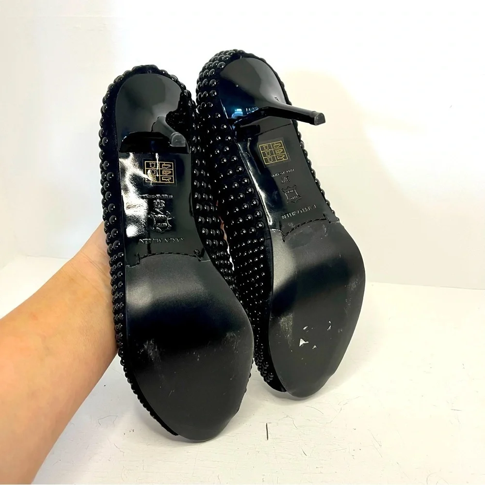 Karen Millen Black Studded Heels Size 7.5